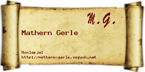 Mathern Gerle névjegykártya